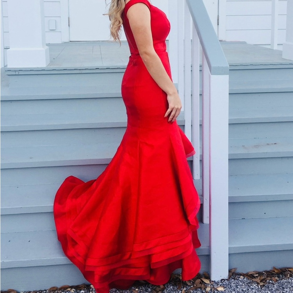Xscape Vibrant Red Maxi Dress